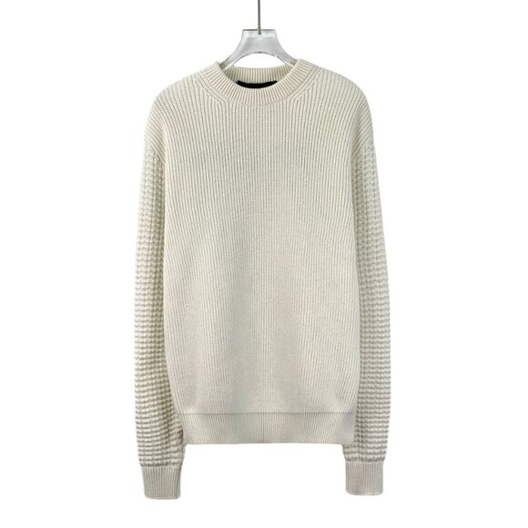 Louis Vuitton Beige Cotton Blend Round-Neck Long-Sleeve Knitted Sweater XS Made - Picture 1 of 7